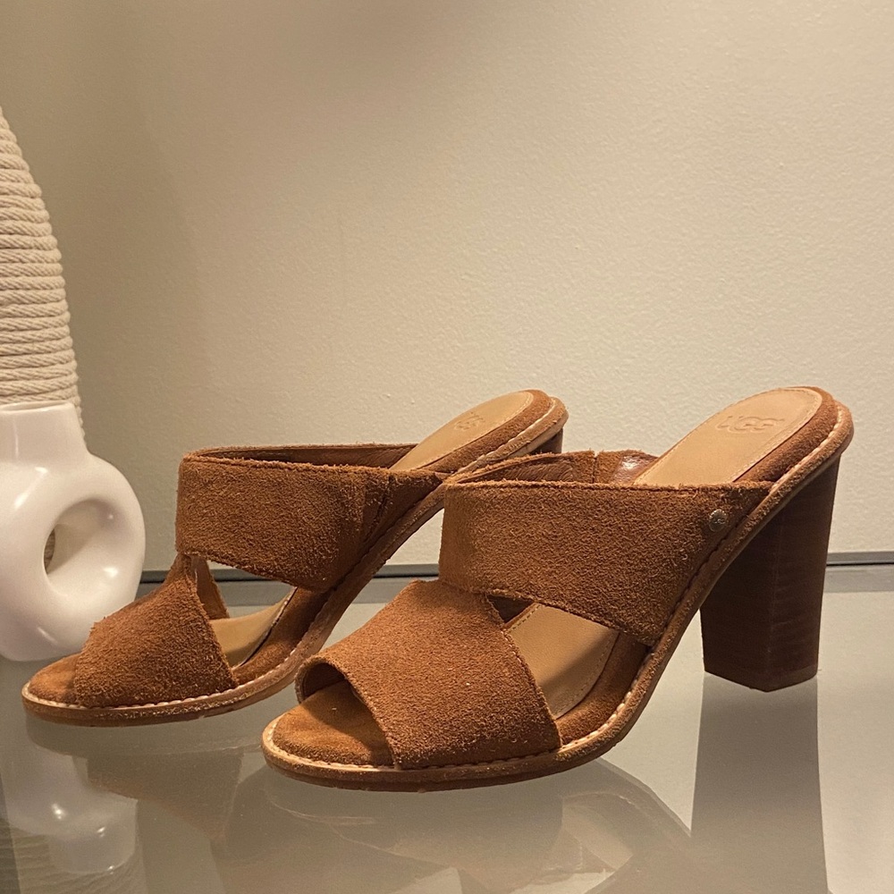 UGG Suede Heeled Mules, size 5